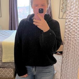 Vanilla Star Navy Blue Knit Cowl Neck Sweater Size Large